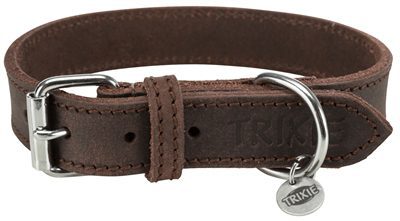 402860 TRIXIE HALSBAND HOND RUSTIC VETLEER DONKERBRUIN - Afbeelding 1