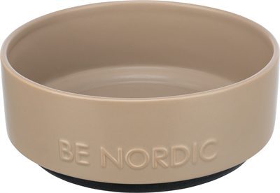 412789 TRIXIE BE NORDIC VOERBAK HOND KERAMIEK/ RUBBER TAUPE - Image 1