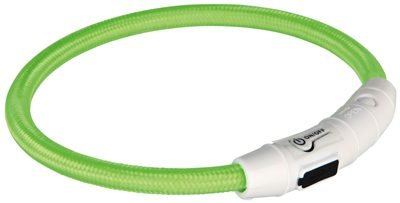 367173 TRIXIE LICHTGEVENDE HALSBAND HOND FLASH USB TPU / NYLON GROEN - Afbeelding 1