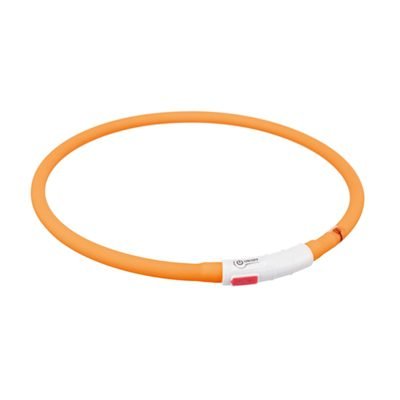 388599 TRIXIE LICHTGEVENDE HALSBAND HOND USB SILICONEN OPLAADBAAR ORANJE - Image 1