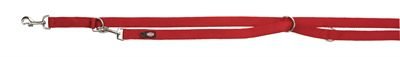 396194 TRIXIE HONDENRIEM PREMIUM DUBBELGESTIKT VERSTELBAAR ROOD - Afbeelding 1