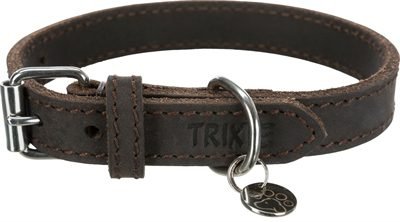 398621 TRIXIE HALSBAND HOND RUSTIC VETLEER DONKERBRUIN - Afbeelding 1