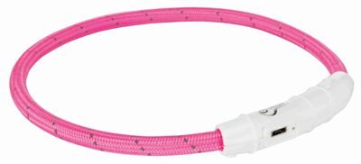 402432 TRIXIE LICHTGEVENDE HALSBAND HOND FLASH USB TPU / NYLON ROZE - Afbeelding 1