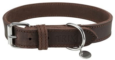 402862 TRIXIE HALSBAND HOND RUSTIC VETLEER DONKERBRUIN - Afbeelding 1