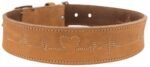 TRIXIE HALSBAND HOND RUSTIC VETLEER HEARTBEAT BRUIN - Afbeelding 2