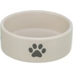 TRIXIE VOERBAK / DRINKBAK HOND POOTMOTIEF KERAMIEK LICHTGRIJS / GRIJS - Image 2