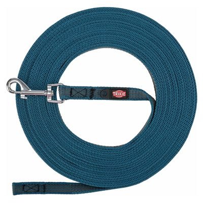 450964 TRIXIE HONDENRIEM SLEEPLIJN MET RUBBER ANTI SLIP PETROL BLAUW - Afbeelding 1
