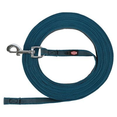 450967 TRIXIE HONDENRIEM SLEEPLIJN MET RUBBER ANTI SLIP PETROL BLAUW - Afbeelding 1