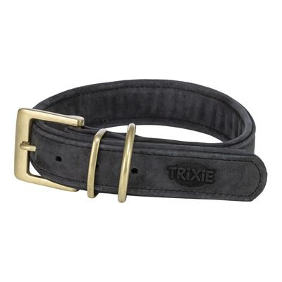 454885 TRIXIE HALSBAND HOND PURE LEER ZWART - Afbeelding 1