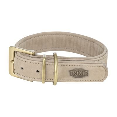 454891 TRIXIE HALSBAND HOND PURE LEER LICHTGRIJS - Afbeelding 1