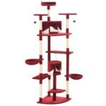 Zoonatie Kattenkrabpaal met sisal krabpalen 203 cm rood en wit - Afbeelding 2