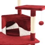 Zoonatie Kattenkrabpaal met sisal krabpalen 203 cm rood en wit - Afbeelding 5