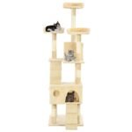 Zoonatie Kattenkrabpaal met sisal krabpalen 170 cm beige