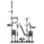 Zoonatie Kattenpaal met sisal krabpalen 230-250 cm pootafdrukken grijs