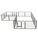 Zoonatie Hondenren met 16 panelen 60x80 cm staal zwart - Image 2