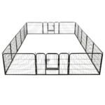Zoonatie Hondenren met 16 panelen 60x80 cm staal zwart - Image 4