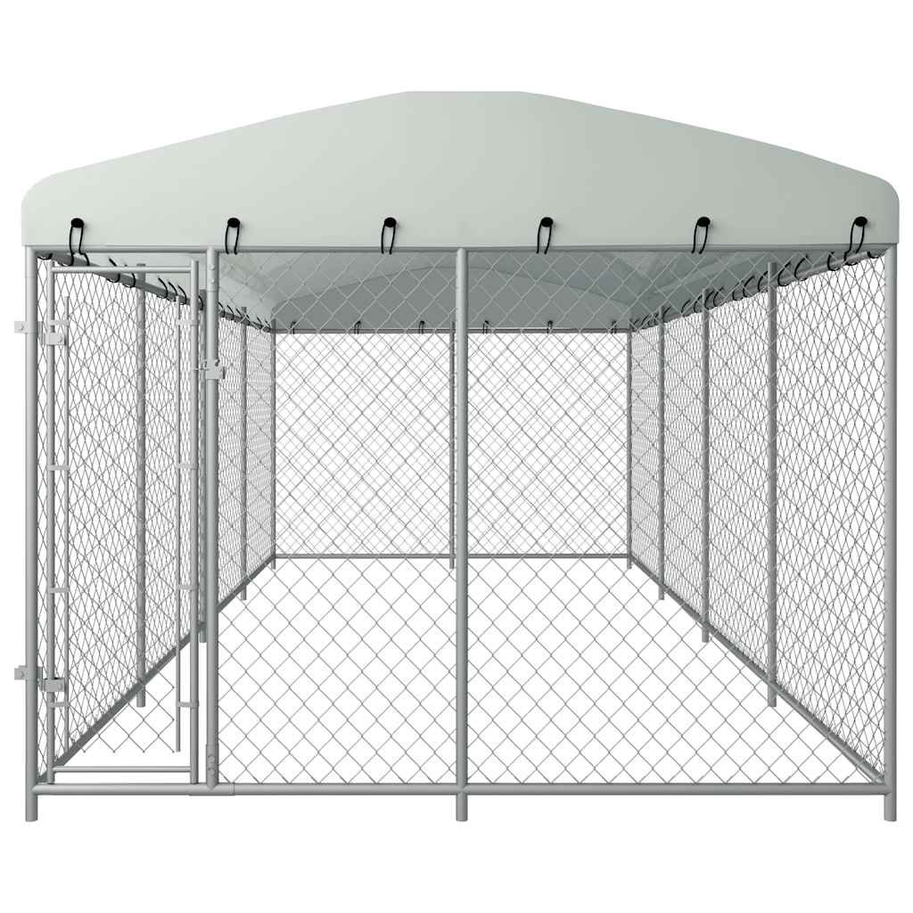 8719883587042_g_en_hd_1.jpg Zoonatie Hondenkennel voor buiten met dak 7,6x3,8x2,3 m - Afbeelding 1