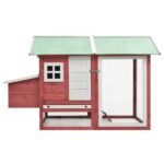 Zoonatie Kippenhok 170x81x110 cm massief grenen- en vurenhout rood - Afbeelding 2