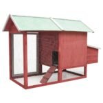 Zoonatie Kippenhok 170x81x110 cm massief grenen- en vurenhout rood - Afbeelding 3