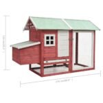 Zoonatie Kippenhok 170x81x110 cm massief grenen- en vurenhout rood - Afbeelding 7