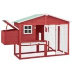 Zoonatie Kippenhok met nestkast massief vurenhout rood en wit