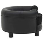 Zoonatie Hondenbank 48x48x32 cm pluche en kunstleer zwart - Afbeelding 3