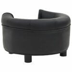 Zoonatie Hondenbank 48x48x32 cm pluche en kunstleer zwart - Afbeelding 4