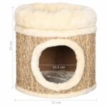 Zoonatie Kattenhuis met luxe kussen 33 cm zeegras - Afbeelding 6