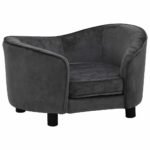 Zoonatie Hondenbank 69x49x40 cm pluche donkergrijs