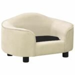 Zoonatie Hondenbank 67x47x36 cm pluche crèmekleurig