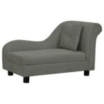 Zoonatie Hondenbank met kussen 83x44x44 cm pluche donkergrijs