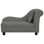 Zoonatie Hondenbank met kussen 83x44x44 cm pluche donkergrijs - Image 3