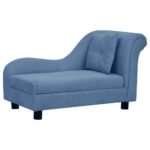 Zoonatie Hondenbank met kussen 83x44x44 cm pluche blauw