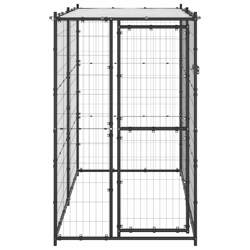 8720286359808_g_en_hd_1.jpg Zoonatie Hondenkennel voor buiten met dak 110x220x180 cm staal - Image 1