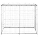 Zoonatie Hondenkennel buiten met dak 110x220x180 cm gegalvaniseerd staal - Afbeelding 2