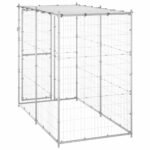 Zoonatie Hondenkennel buiten met dak 110x220x180 cm gegalvaniseerd staal - Afbeelding 3