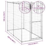Zoonatie Hondenkennel buiten met dak 110x220x180 cm gegalvaniseerd staal - Afbeelding 5
