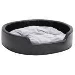 Zoonatie Hondenmand 79x70x19 cm pluche en kunstleer zwart en grijs