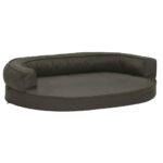 Zoonatie Hondenbed ergonomisch linnen-look 75x53 cm donkergrijs