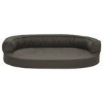 Zoonatie Hondenbed ergonomisch linnen-look 75x53 cm donkergrijs - Image 2