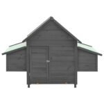 Zoonatie Kippenhok 150x96x110 cm massief vurenhout grijs en wit - Afbeelding 2