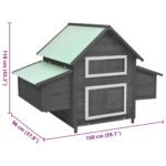 Zoonatie Kippenhok 150x96x110 cm massief vurenhout grijs en wit - Afbeelding 7