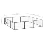 Zoonatie Hondenkennel 9 m² staal zwart - Afbeelding 5