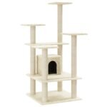 Zoonatie Kattenkrabpaal met sisal krabpalen 110 cm crèmekleurig