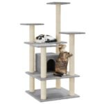 Zoonatie Kattenkrabpaal met sisal krabpalen 110 cm lichtgrijs - Afbeelding 2