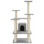 Zoonatie Kattenkrabpaal met sisal krabpalen 110 cm lichtgrijs - Afbeelding 3
