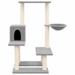Zoonatie Kattenmeubel met sisal krabpalen 94,5 cm lichtgrijs - Afbeelding 2