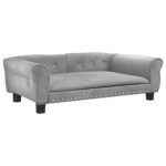 Zoonatie Hondenmand 95x55x30 cm fluweel lichtgrijs