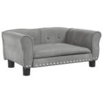 Zoonatie Hondenmand 70x45x30 cm fluweel lichtgrijs