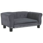 Zoonatie Hondenmand 70x45x30 cm fluweel donkergrijs